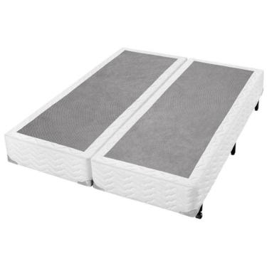 Imagem de Base para Cama Box Bipartida Queen 079 Topazio Gel Estrutura Reforçada Alt 38 Branco