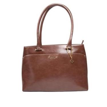 Imagem de Bolsa Feminina Rafitthy Tote Grande Verniz Marrom-Feminino