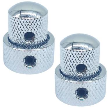 Imagem de 2 Knob Duplo Fino Metal CONCENTRICO LONGO Cromado DOLPHIN