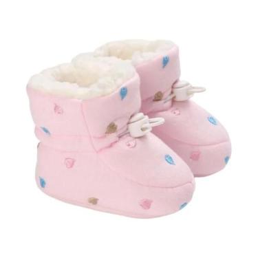 Imagem de Botas De Neve Para Bebê Menina Rosa Com Pelúcia Grossa E Quente, Antid