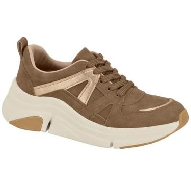 Imagem de Tenis Feminino Casual Modare Napa Suede Castanho Dourado Lançamento, C