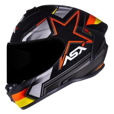 Imagem de Capacete ASX Draken Narigueira Bavete Moto Esportivo Fechado, Preto, V