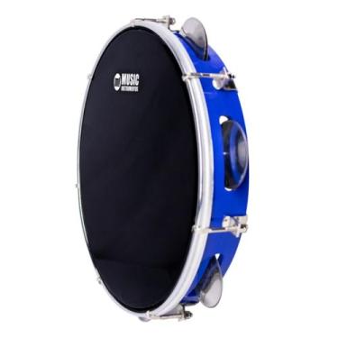 Imagem de Pandeiro music phx 10 corpo 87abs pele poly 7 afinações, Preto/Azul