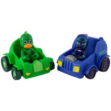 Imagem de Boneco PJ Masks Veículos de Ação Lagartixo - Ninja Noturno 7,5cm com A