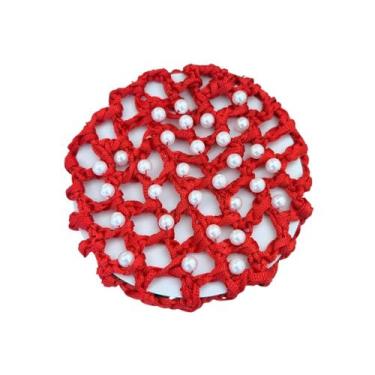 Imagem de Redinha para Coque com Pérolas - Pistache Acessórios, Vermelho