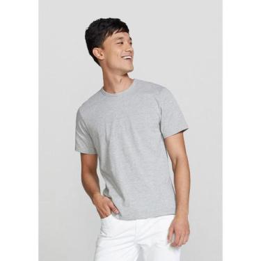 Imagem de Camiseta Masculina Hering Básica Gola Redonda Manga Curta, Cinza, M