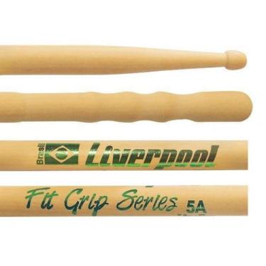 Imagem de Baqueta Liverpool Fit Grip Marfim (Padrão 5A Comprida) FIT5AM com Cabo