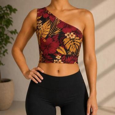 Imagem de Cropped Feminino Justo Regata Barra Fitness Academia Estampas Sortidas