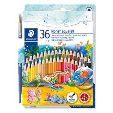 Imagem de Lápis de cor solúvel em água, 36 cores, lápis de desenho, suporte hexagonal para caneta