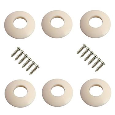 Imagem de Fancyes Pacote com 6 arruelas de plástico branco para afinadores de guitarra, cabeçotes de máquina