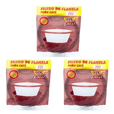 Imagem de Kit Com 3 Coador Filtro de Flanela Para Café Coa Fácil 103