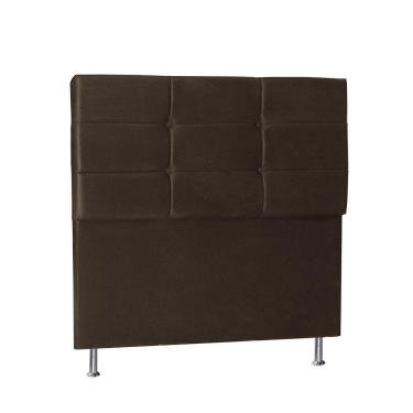 Imagem de Cabeceira Casal 1,60m Toquio Suede Marrom Dal Poz Estofados