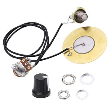 Imagem de Kit de fiação de captador Onown – Captador de transdutor sensível Piezo de 50 mm amplificador pré-cabeado com conector de saída de 6,35 mm para guitarras e instrumentos acústicos