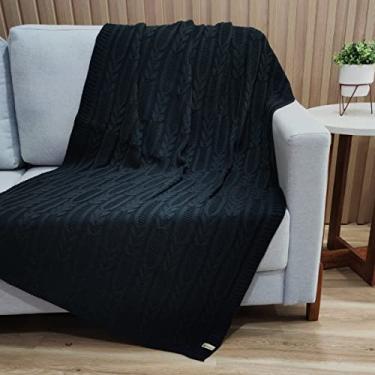 Imagem de Manta Trico Sofa Decorativa 150x90cm Usufruto Tricot c003 Cor:PRETO