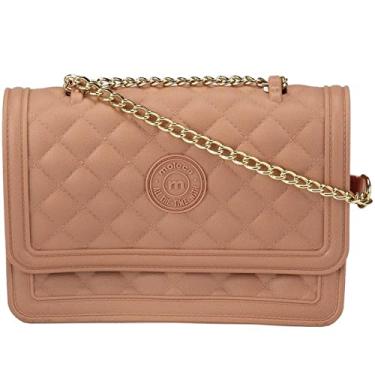 Imagem de Bolsa Moleca Matelasse Transversal Satchel Alça Corrente Tira Colo - 50024.1 (Nude)