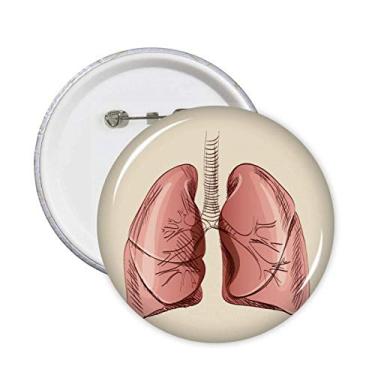 Imagem de Ilustração humana de órgão, pulmão, alfinetes redondos, emblema, botão, decoração, acessório, 5 peças