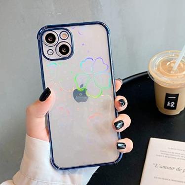 Imagem de Capa de eletroplaca de flor de laser bonito para iphone 14 13 12 11 pro max se 2020 x xs xr 8 7 plus 13 mini aurora amor coração capa clara, flor azul, para iphone xr