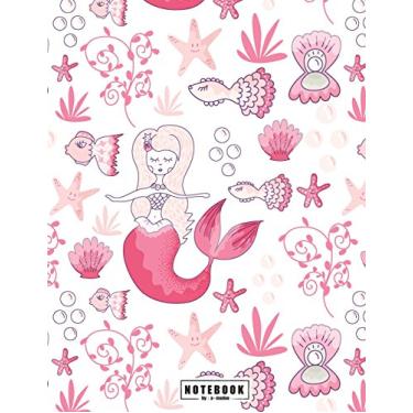 Imagem de Notebook: Mermaid under the sea on white cover and Dot Graph Line Sketch pages, Extra large (8.5 x 11) inches, 110 pages, White paper, Sketch, Draw and Paint