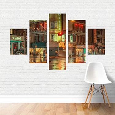Imagem de Quadro Chinatown New York Nova Iorque Noite Tela Canvas