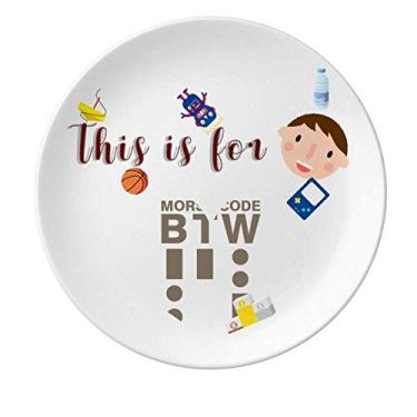 Imagem de Prato de porcelana Morse Code Way para jantar redondo Prato Boy Man