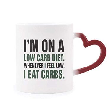 Imagem de Caneca preta e verde, inglesa perdendo peso, citação sensível ao calor, caneca de grés que muda de cor vermelha