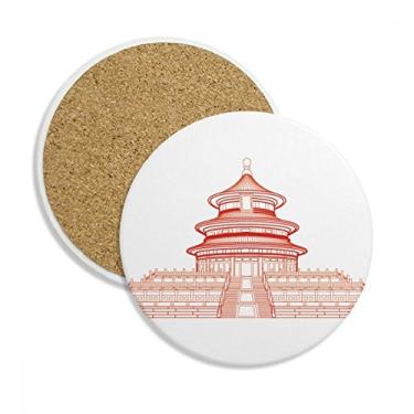 Imagem de Caneca de porta-copos patriotismo chinês Temple Of Heaven com proteção de mesa, pedra absorvente