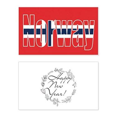 Imagem de Bandeira do país da Noruega, nome do festival de ano novo, cartão de felicitações, mensagem de abençoamento presente