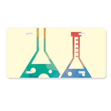 Imagem de DIYthinker Dois cônicos, estampa química, placa de licença para decoração de carro, acessório de aço inoxidável