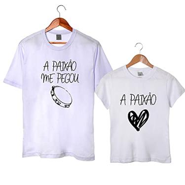 Imagem de Kit Casal Camiseta E Baby Look 100% Algodão A Paixão Me Pegou (G, BRANCO/BRANCO)
