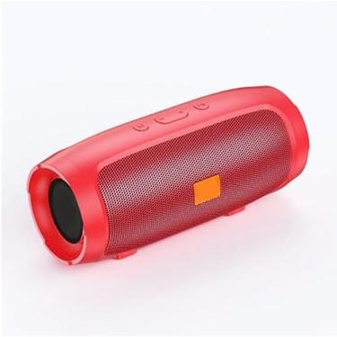 Imagem de Caixa de som portátil sem fio Bluetooth 5.0 Ipx7 excelente qualidade de som duplo alto-falante cartão doméstico ao ar livre subwoofer Tws (Vermelho)