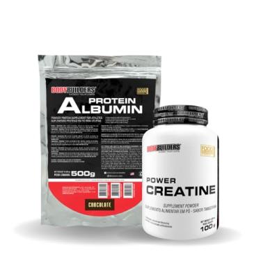 Imagem de Kit Albumin Protein 500g + Power Creatina 100g - Bodybuilders (Chocolate)