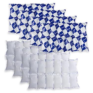 Imagem de Manta de gelo flexível para transporte de refrigeradores e envio, folhas de gelo para congelador de terapia de alívio da dor, bolsas de gelo seco para armazenamento frio, transporte de alimentos, caminhadas, acampamento (12 células cada, 8 peças)