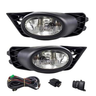 Imagem de Substituição do conjunto de faróis de neblina para Honda Civic Sedan 2009 2010 2011, para-choque dianteiro, faróis de neblina com chicote de fios para o lado do passageiro e do motorista (lente