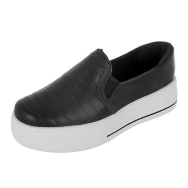 Imagem de Tênis Slip On Feminino Casual Sapatilha Sapatênis Bordado Bellinda Shoes (PRETO, BR, Adulto, Numérico, 37)
