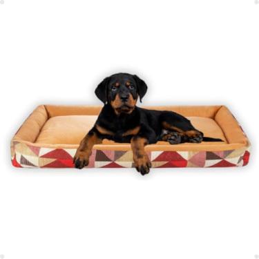 Imagem de Cama Colchão Para Pet Porte Grande Aconchegante Confortável (Triângulo vermelho)