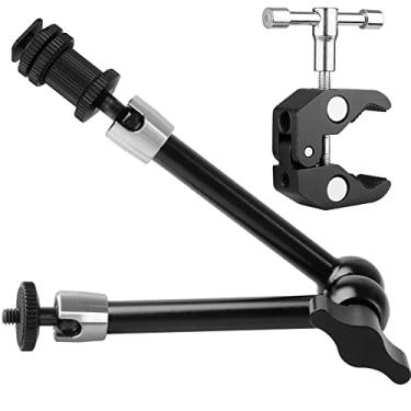 Imagem de Braçadeira de câmera de braço mágico, suporte de câmera de braço articulado ChromLives ajustável de 28 cm com super grampo com rosca de 1/10.2 cm e 3/20.3 cm para equipamento de câmera DSLR/monitor