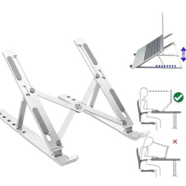 Imagem de Suporte Apoio Base Ergonômico Regulável Aço Notebook/Tablett - AL