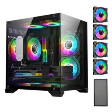 Imagem de Gabinete Gamer Com 4 Fans Inclusas Para Water Cooler Rgb Tampa Vidro -