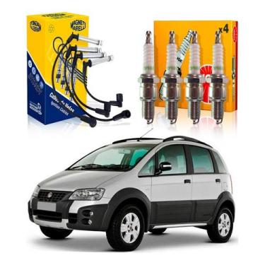 Imagem de Kit Vela Ngk Cabo Idea Adventure 1.8 8v 2006 A 2009 - Marelli