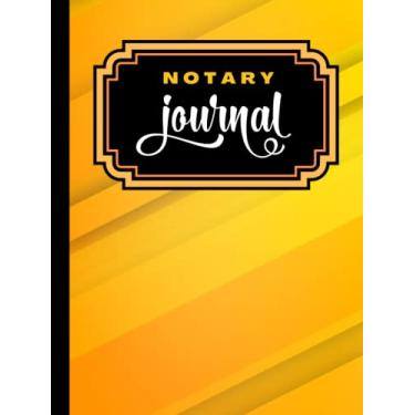 Imagem de Hardcover Notary Journal: 8.5x11 Large Notarial Logbook/With 200 Numbered Pages - Two Record Logs Per Page / 400 Records/Ledger Book Gift For Signing Agents/Yellow Diagonal Line Stripe Art
