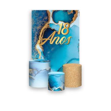 Imagem de Painel De Festa Vertical 1,50 x 2,20 + Trio De Capas Cilindro - Efeito