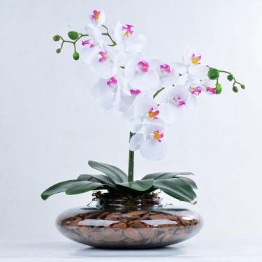 Imagem de Arranjo de Orquídea Artificial Branca 2 Hastes em Terrário Liz - Vila 