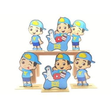 Imagem de Kit Display de Mesa 6 Peças Festa Lucas Neto Desenho MDF - Juju Brasil
