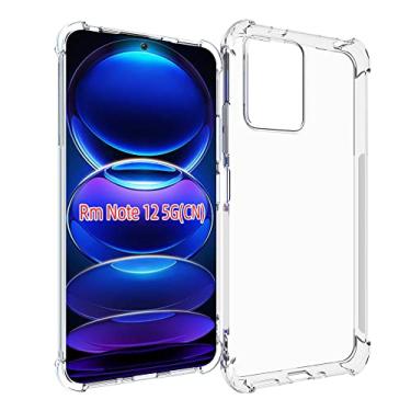 Imagem de USTIYA Capa para Redmi Poco X5 5G/Redmi Note 12 5G Uso Resistente, Bumper Absorção Choques em TPU Transparente Protector Câmera Espessamento nas Quatro Pontas da Carcasa