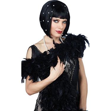 Imagem de California Costumes Peruca perolada feminina para adultos, Preto, tamanho nico