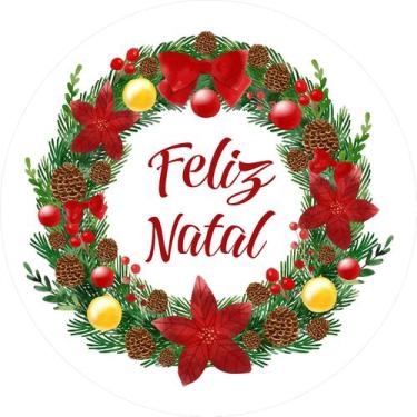 Imagem de Painel De Festa Redondo 1,50x1,50 - Guirlanda Feliz Natal 008 - Via Co