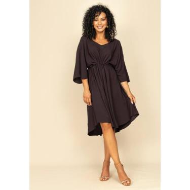 Imagem de Vestido Curto Caaxixá Viscose com Cordão na Cintura Preto - Amazonia V