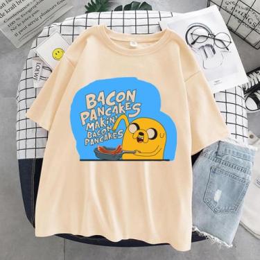 Imagem de Camiseta Adventure Time Jake Pancakes - sneko, Creme, G