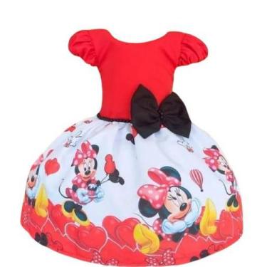 Imagem de Vestido Temático Infantil Minnie Vermelho Branco Pérola - Nalu_kids, 1