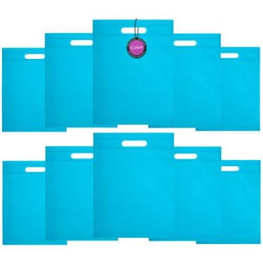 Imagem de Kit 10x Sacolas em TNT Premium Termo Selado 25x35cm Nifty TopGet, Azul